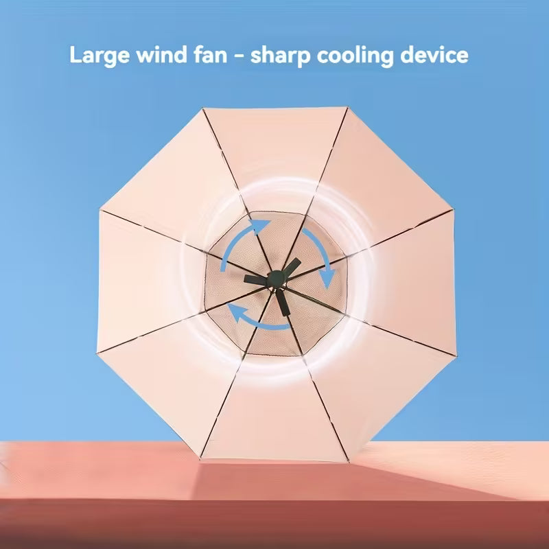 Fan Umbrella  مظلة بمروحة مدمجة
